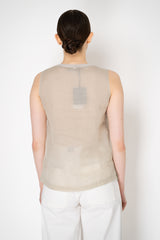 Lorena Antoniazzi Sleeveless Ramie Top with Floral Beading Embroidery in Clay Vancouver. Shop Online or in Store.