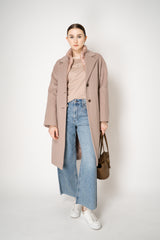 Lorena Antoniazzi Stretch Cotton Long Sleeve Top in Rosewood Pink Vancouver. Shop Online or in Store.
