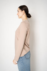 Lorena Antoniazzi Stretch Cotton Long Sleeve Top in Rosewood Pink Vancouver. Shop Online or in Store.