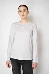 Lorena Antoniazzi Stretch Cotton Long Sleeve Top in White Vancouver. Shop Online or in Store.