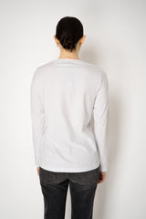 Lorena Antoniazzi Stretch Cotton Long Sleeve Top in White Vancouver. Shop Online or in Store.