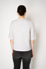 Lorena Antoniazzi Stretch Cotton Short Sleeve Top in White Vancouver. Shop Online or in Store.