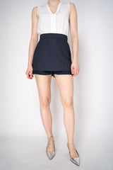 Lorena Antoniazzi Tropical Wool Micro Pinstripe Skort in Navy Vancouver. Shop Online or in Store