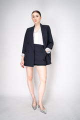 Lorena Antoniazzi Tropical Wool Micro Pinstripe Skort in Navy Vancouver. Shop Online or in Store