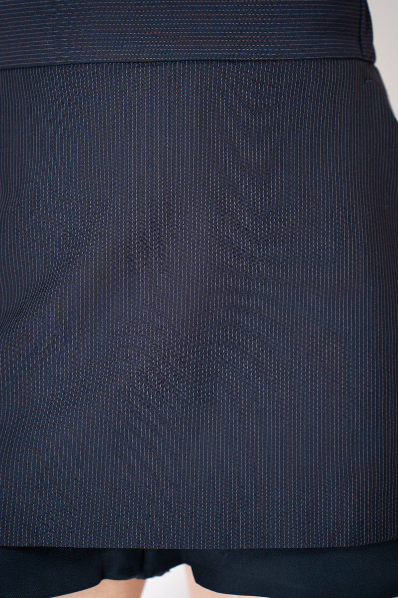 Lorena Antoniazzi Tropical Wool Micro Pinstripe Skort in Navy Vancouver. Shop Online or in Store