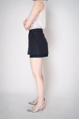 Lorena Antoniazzi Tropical Wool Micro Pinstripe Skort in Navy Vancouver. Shop Online or in Store