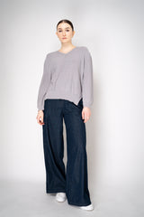 Lorena Antoniazzi V-Neck Knit Pullover with All Over Sequins in Grey Vancouver. Shop Online or in Store