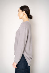 Lorena Antoniazzi V-Neck Knit Pullover with All Over Sequins in Grey Vancouver. Shop Online or in Store