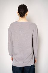Lorena Antoniazzi V-Neck Knit Pullover with All Over Sequins in Grey Vancouver. Shop Online or in Store