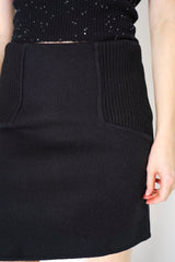Lorena Antoniazzi Virgin Wool Flannel Mini Skirt in Black Vancouver. Shop Online or in Store. 
