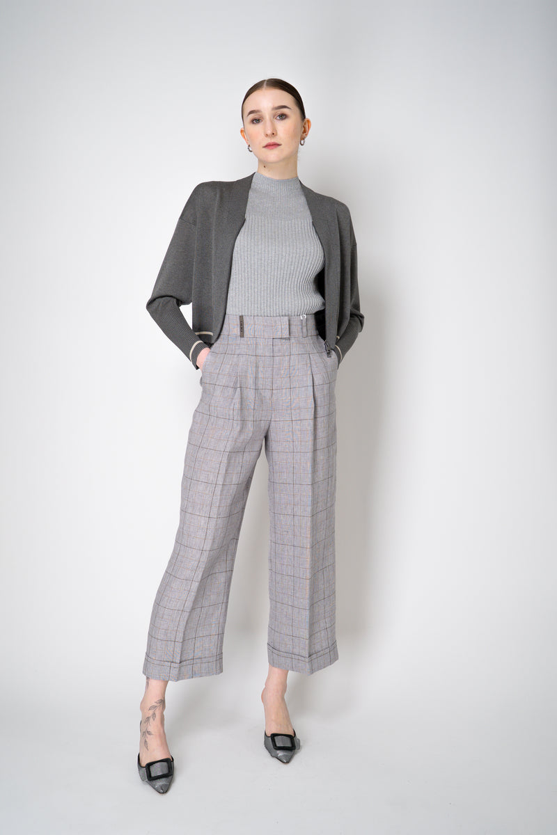 Lorena Antoniazzi Viscose Blend Cropped Track Jacket in Grey Vancouver. Shop Online or in Store.