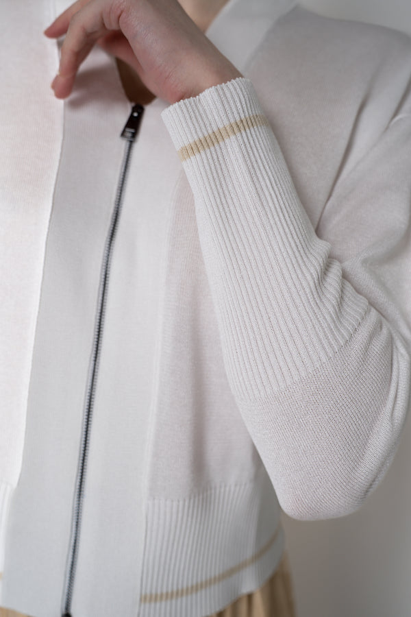 Lorena Antoniazzi Viscose Blend Cropped Track Jacket in White Vancouver. Shop Online or in Store.