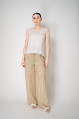 Lorena Antoniazzi Viscose Blend Tank Blouse with Knit Back in White Vancouver. Shop Online or in Store.