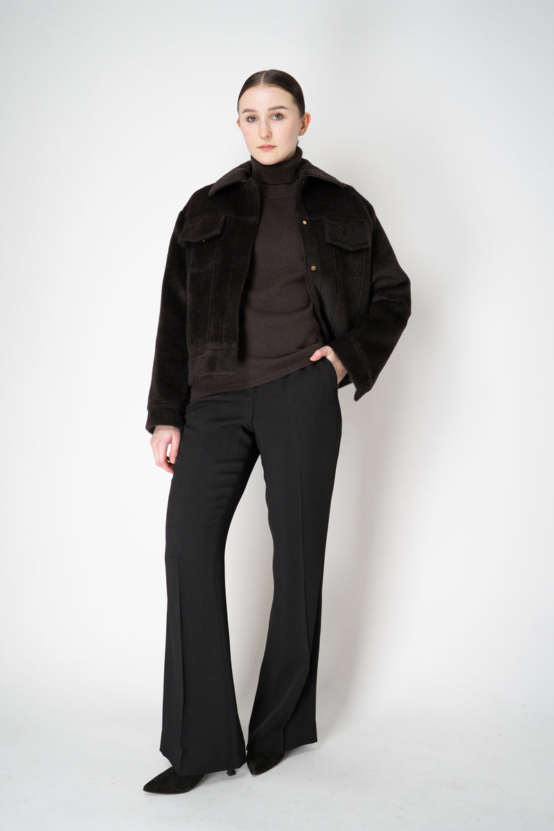 Lorena Antoniazzi Wool Alpaca Cropped Jacket in Espresso Black Vancouver. Shop Online or in Store.
