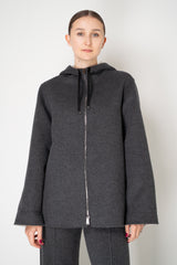 Lorena Antoniazzi Wool Angora Hooded Felt Coat in Grey Vancouver. Shop Online or in Store.