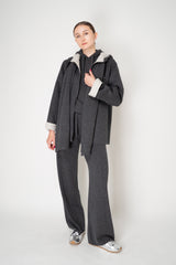 Lorena Antoniazzi Wool Angora Hooded Felt Coat in Grey Vancouver. Shop Online or in Store.