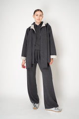 Lorena Antoniazzi Wool Angora Hooded Felt Coat in Grey Vancouver. Shop Online or in Store.