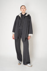 Lorena Antoniazzi Wool Angora Hooded Felt Coat in Grey Vancouver. Shop Online or in Store.