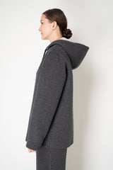 Lorena Antoniazzi Wool Angora Hooded Felt Coat in Grey Vancouver. Shop Online or in Store.