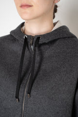 Lorena Antoniazzi Wool Angora Hooded Felt Coat in Grey Vancouver. Shop Online or in Store.