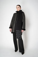 Lorena Antoniazzi Wool Cashmere Crystal Embellished Scarf in Black Vancouver. Shop Online or in Store.