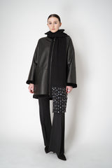 Lorena Antoniazzi Wool Cashmere Crystal Embellished Scarf in Black Vancouver. Shop Online or in Store.