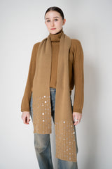Lorena Antoniazzi Wool Cashmere Crystal Embellished Scarf in Camel Vancouver. Shop Online or in Store.