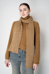 Lorena Antoniazzi Wool Cashmere Crystal Embellished Scarf in Camel Vancouver. Shop Online or in Store.