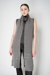 Lorena Antoniazzi Wool Cashmere Crystal Embellished Scarf in Grey Vancouver. Shop Online or in Store.