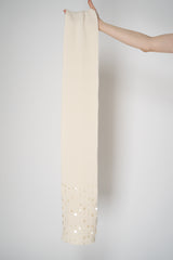 Lorena Antoniazzi Wool Cashmere Crystal Embellished Scarf in Off-White Vancouver. Shop Online or in Store.