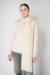 Lorena Antoniazzi Wool Cashmere Crystal Embellished Scarf in Off-White Vancouver. Shop Online or in Store.