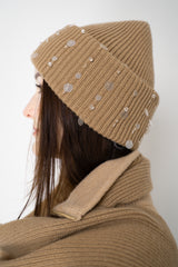 Lorena Antoniazzi Wool Cashmere Crystal Embellished Toque in Camel Vancouver. Shop Online or in Store.