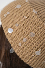 Lorena Antoniazzi Wool Cashmere Crystal Embellished Toque in Camel Vancouver. Shop Online or in Store.