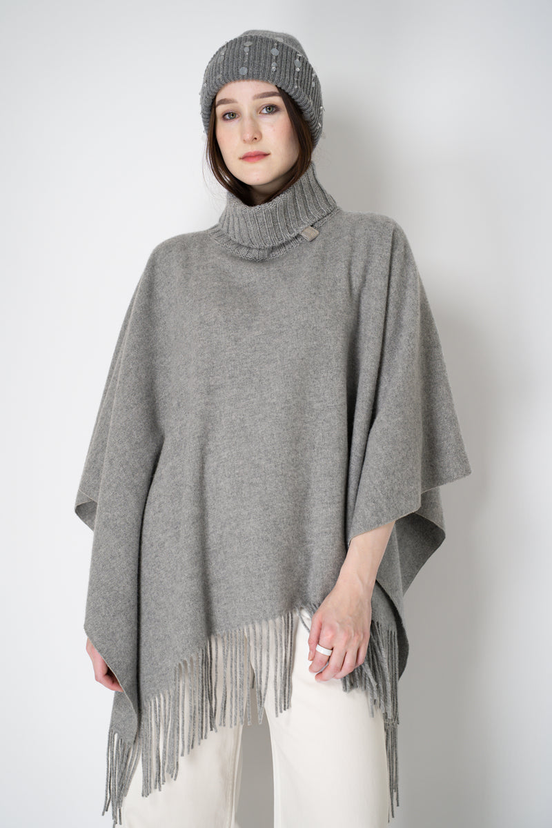 Lorena Antoniazzi Wool Cashmere Crystal Embellished Toque in Grey Vancouver. Shop Online or in Store.