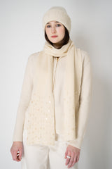 Lorena Antoniazzi Wool Cashmere Crystal Embellished Toque in Off-White Vancouver. Shop Online or in Store.