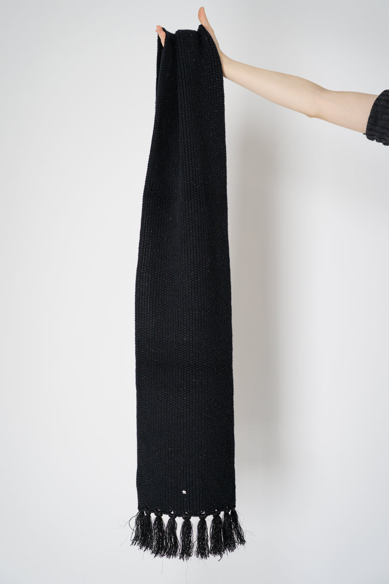 Lorena Antoniazzi Wool Cashmere Fringed Lurex Scarf in Black Vancouver. Shop Online or in Store.
