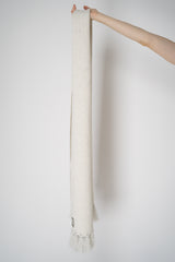 Lorena Antoniazzi Wool Cashmere Fringed Lurex Scarf in Frosty White Vancouver. Shop Online or in Store.