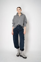 Lorena Antoniazzi Wool Cashmere Half-Zip Cable Knit Pullover in Grey Vancouver. Shop Online or in Store.