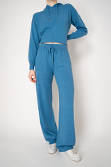 Lorena Antoniazzi Wool Cashmere Knit Joggers in Turquoise Vancouver. Shop Online or in Store.
