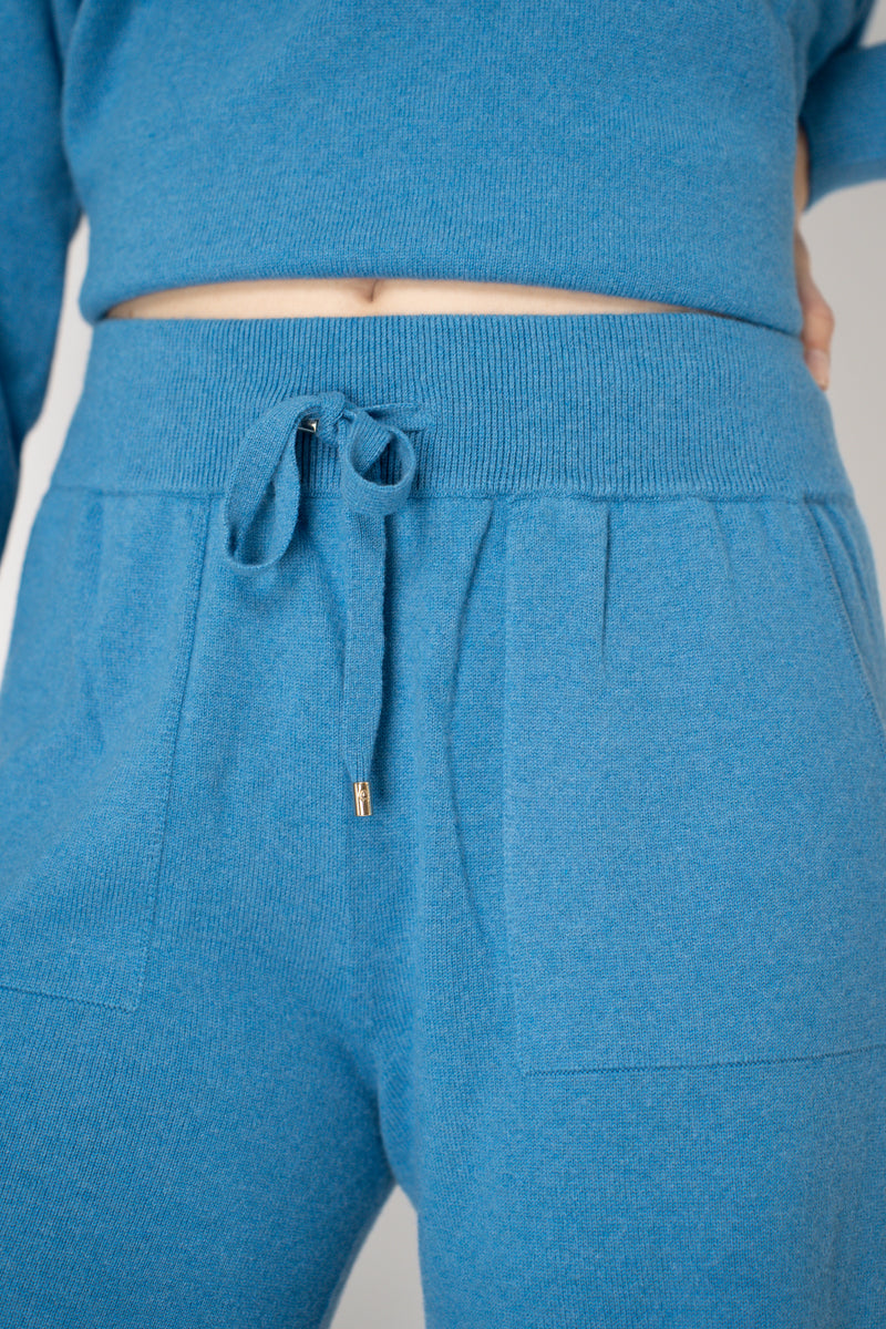 Lorena Antoniazzi Wool Cashmere Knit Joggers in Turquoise Vancouver. Shop Online or in Store.
