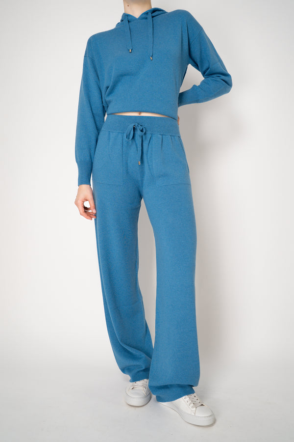 Lorena Antoniazzi Wool Cashmere Knit Joggers in Turquoise Vancouver. Shop Online or in Store.
