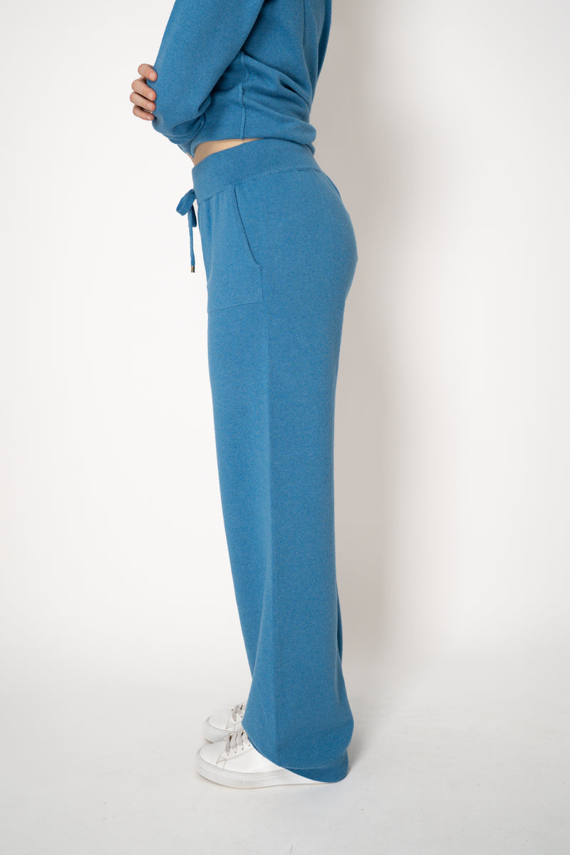 Lorena Antoniazzi Wool Cashmere Knit Joggers in Turquoise Vancouver. Shop Online or in Store.