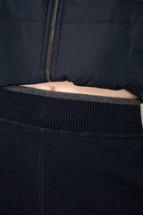 Lorena Antoniazzi Wool Cashmere Knit Pull-On Style Lounge Pants in Navy Vancouver. Shop Online or in Store.