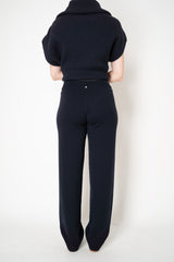 Lorena Antoniazzi Wool Cashmere Knit Pull-On Style Lounge Pants in Navy Vancouver. Shop Online or in Store.