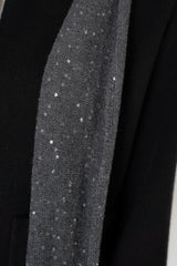Lorena Antoniazzi Wool Cashmere Knit Scarf with Sequin Details in Grey Vancouver. Shop Online or in Store.