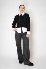 Lorena Antoniazzi Wool Cashmere Knit Sequin Cropped Pullover in Black Vancouver. Shop Online or in Store.