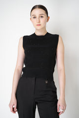 Lorena Antoniazzi Wool Cashmere Knit Sleeveless Top in Black Vancouver. Shop Online or in Store.