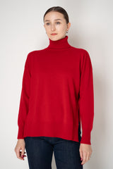 Lorena Antoniazzi Wool Cashmere Knit Turtleneck Pullover in Lollipop Red Vancouver. Shop Online or in Store.