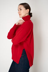 Lorena Antoniazzi Wool Cashmere Knit Turtleneck Pullover in Lollipop Red Vancouver. Shop Online or in Store.