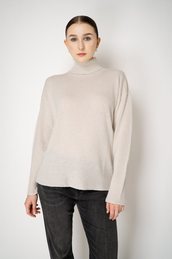 Lorena Antoniazzi Wool Cashmere Knit Turtleneck Pullover in Off-White Vancouver. Shop Online or in Store.